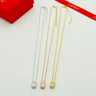 Cartier Rectangular Pavé Halo Pendant Necklace