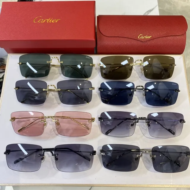 Cartier Rimless Rectangular Gradient Sunglasses 2
