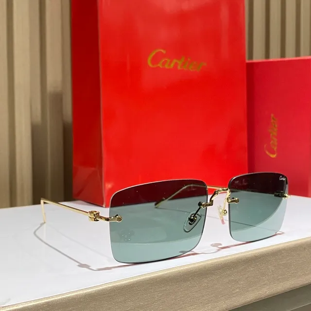 Cartier Rimless Rectangular Gradient Sunglasses 3