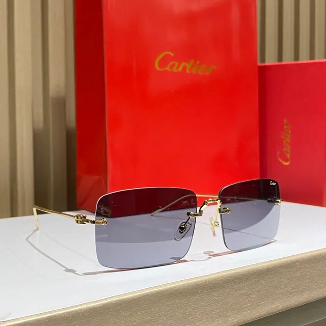 Cartier Rimless Rectangular Gradient Sunglasses 4