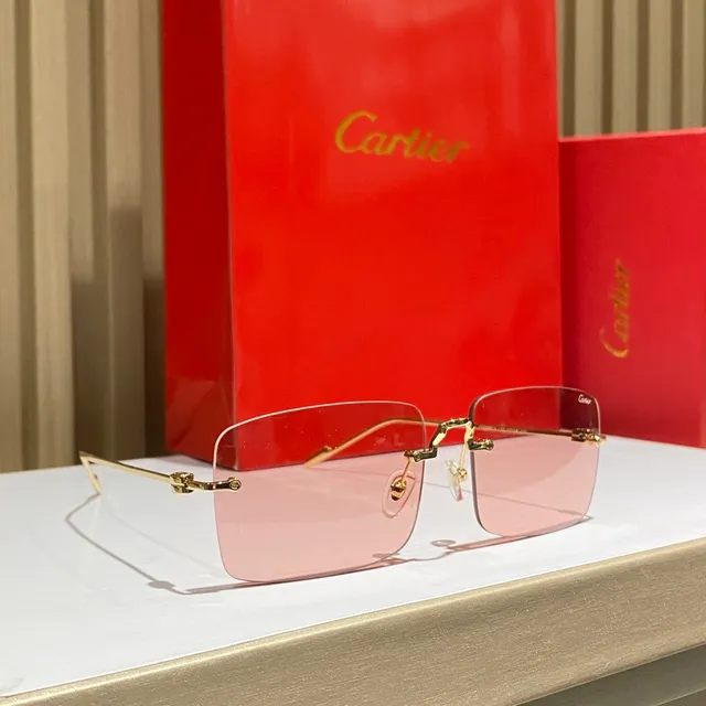 Cartier Rimless Rectangular Gradient Sunglasses 5
