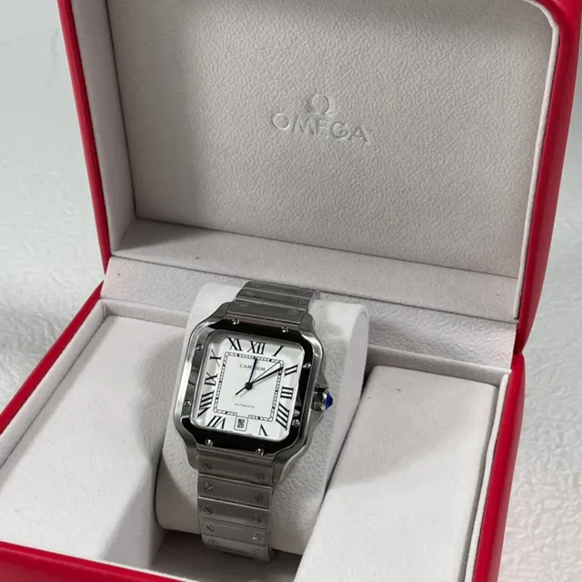 Cartier Santos de Cartier Stainless Steel White Dial Mechanical Watch 3
