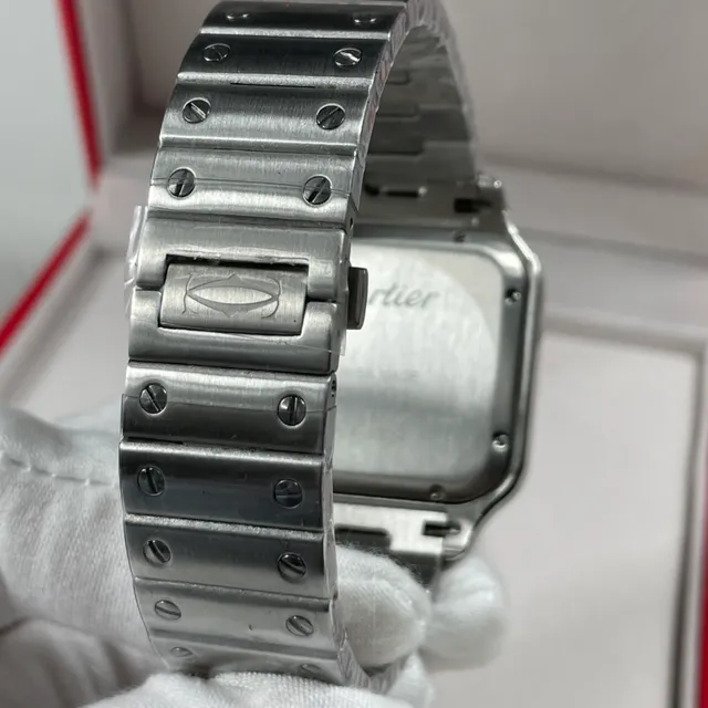 Cartier Santos de Cartier Stainless Steel White Dial Mechanical Watch 5