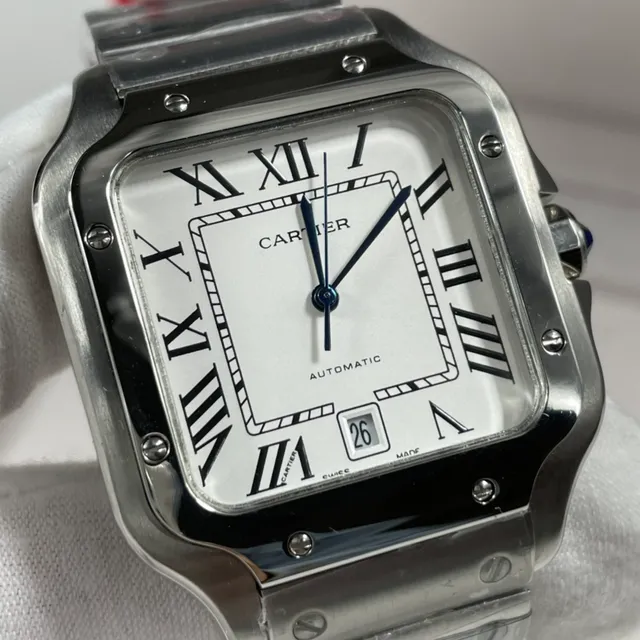 Cartier Santos de Cartier Stainless Steel White Dial Mechanical Watch 7