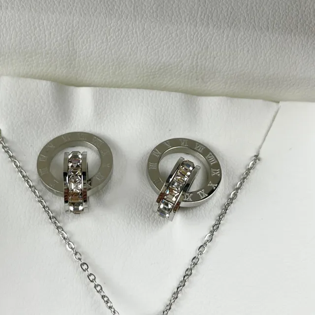 Cartier Argent Blanc Boîtier Rond Bracelet Métal Intégré Collier 4