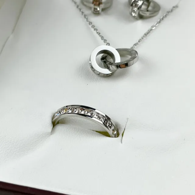 Cartier Argent Blanc Boîtier Rond Bracelet Métal Intégré Collier 6