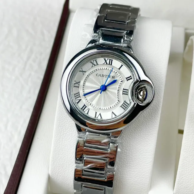 Cartier Argent Blanc Boîtier Rond Bracelet Métal Intégré Collier 7