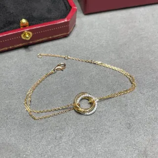 Cartier Trinity Interlocking Triple-Ring Pavé Bracelet