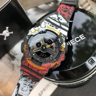 Casio Negro Rojo Rugged Analógico-Digital Correa con Impresión Gráfica