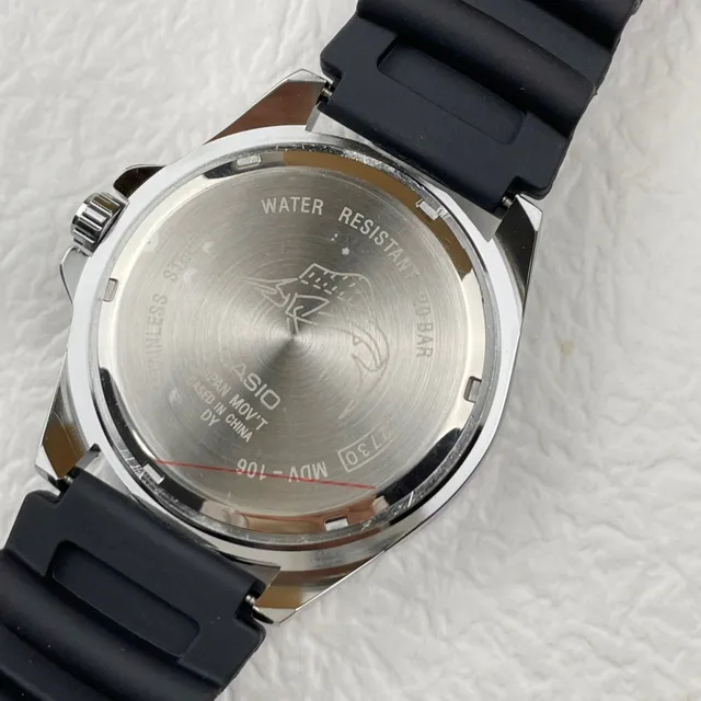 Casio أسلوب غوص ساعة تناظرية وجه أسود غطاء فضي ساعة رياضية 3