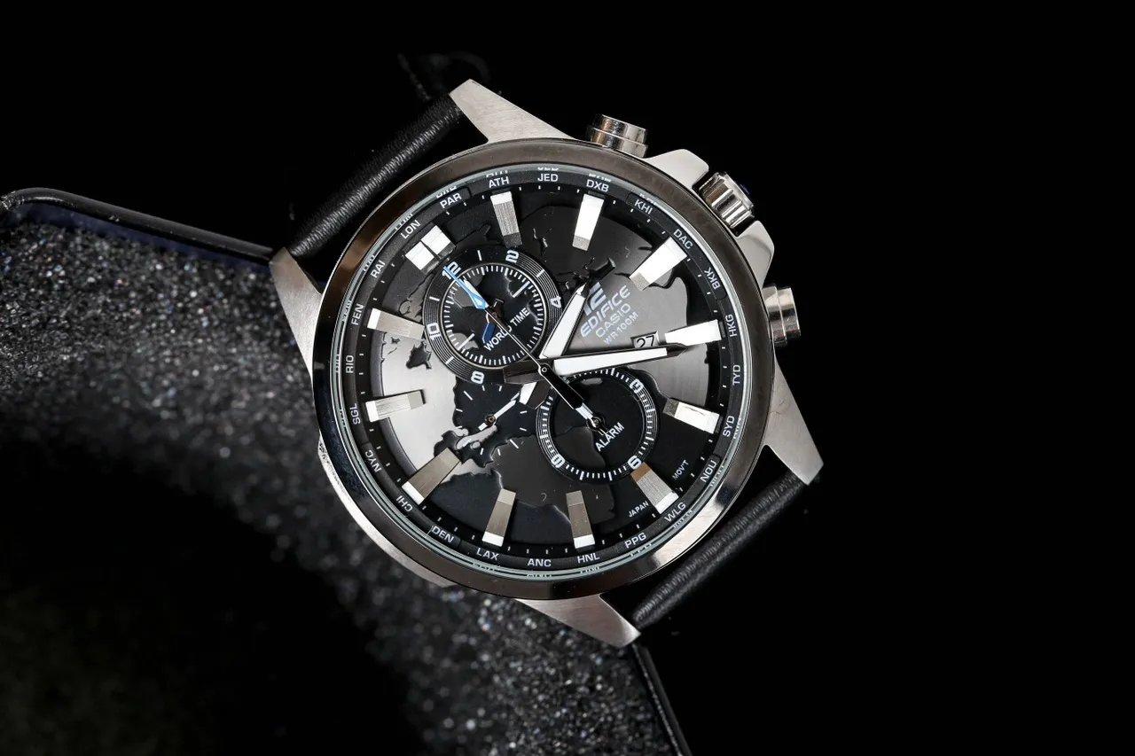 Casio Edifice Chronograph World Time Black Dial Quartz Watch 4