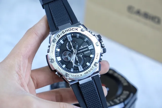 Casio G-Shock Black Silver Robust Stainless Steel Case Multi-Layered Protective Bezel Watch 2