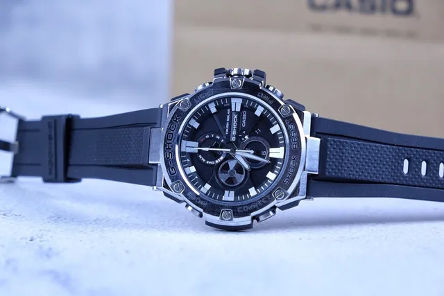 Casio G-Shock Black Silver Robust Stainless Steel Case Multi-Layered Protective Bezel Watch 4