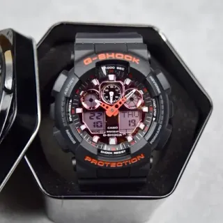 Casio G-Shock GA-100 Negro y Naranja Reloj Deportivo