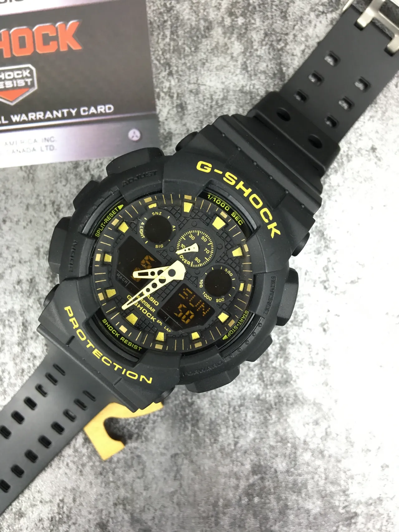 Casio G-Shock GA-100 أسود وأصفر ساعة رياضية تناظرية-رقمية 4