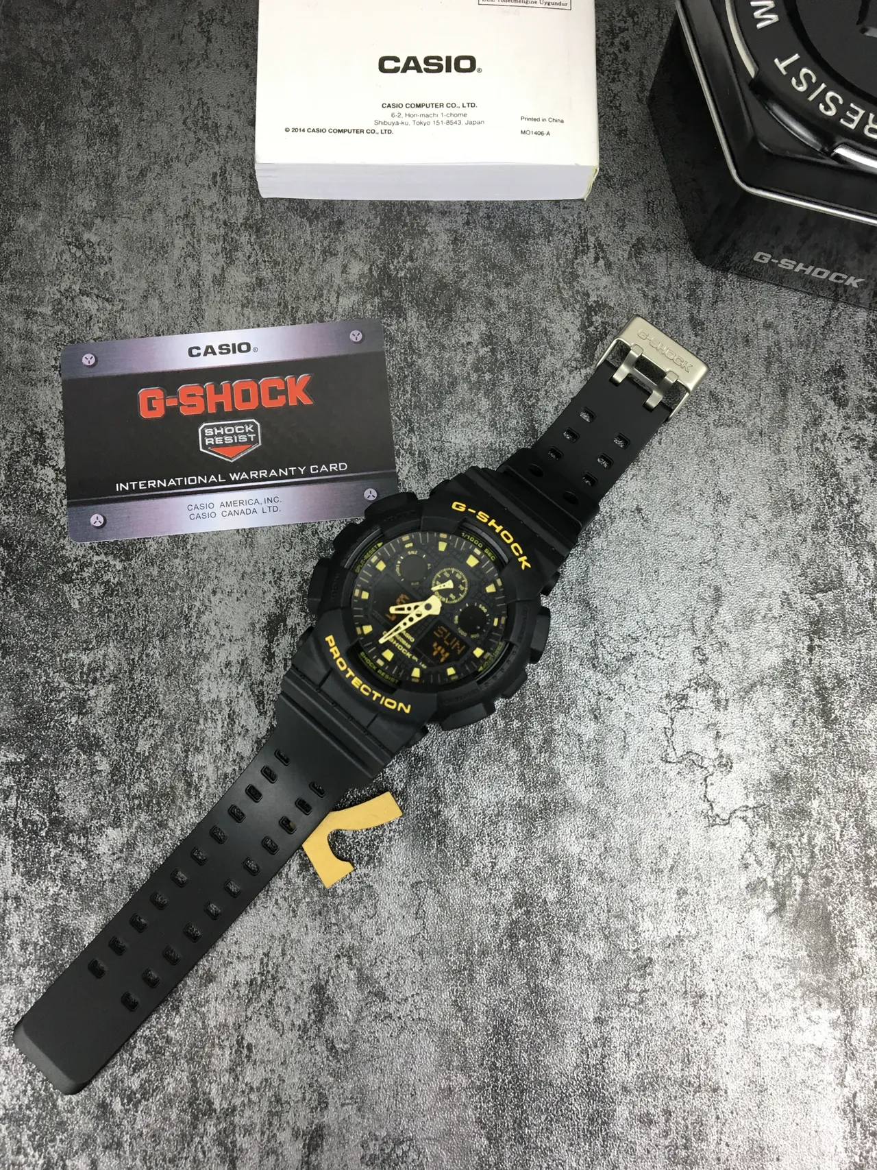 Casio G-Shock GA-100 أسود وأصفر ساعة رياضية تناظرية-رقمية 5