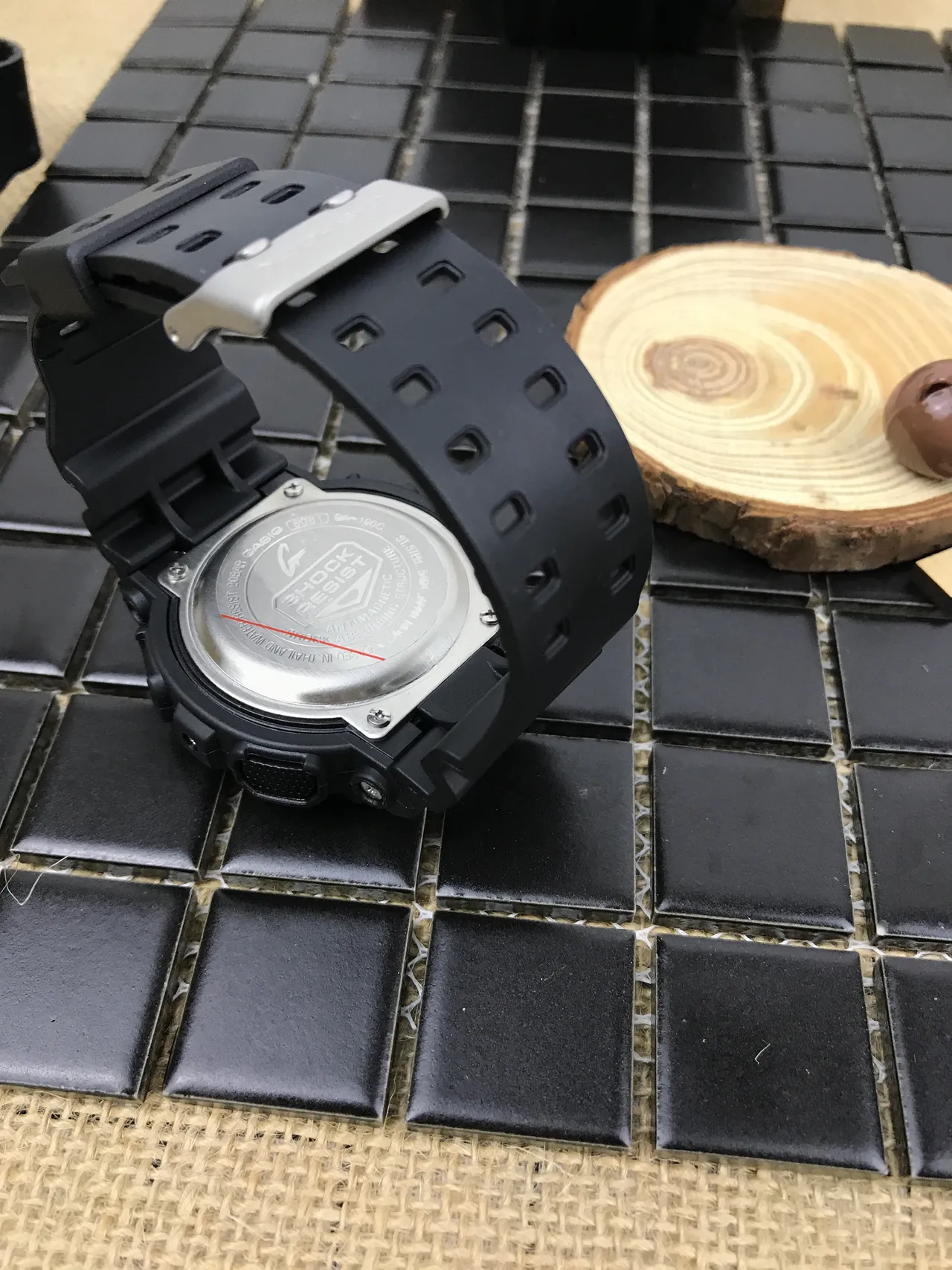 Casio G-Shock GA-100 Preto Verde Construção de Resina Fosca Acentos Lima Bold Relógio 6