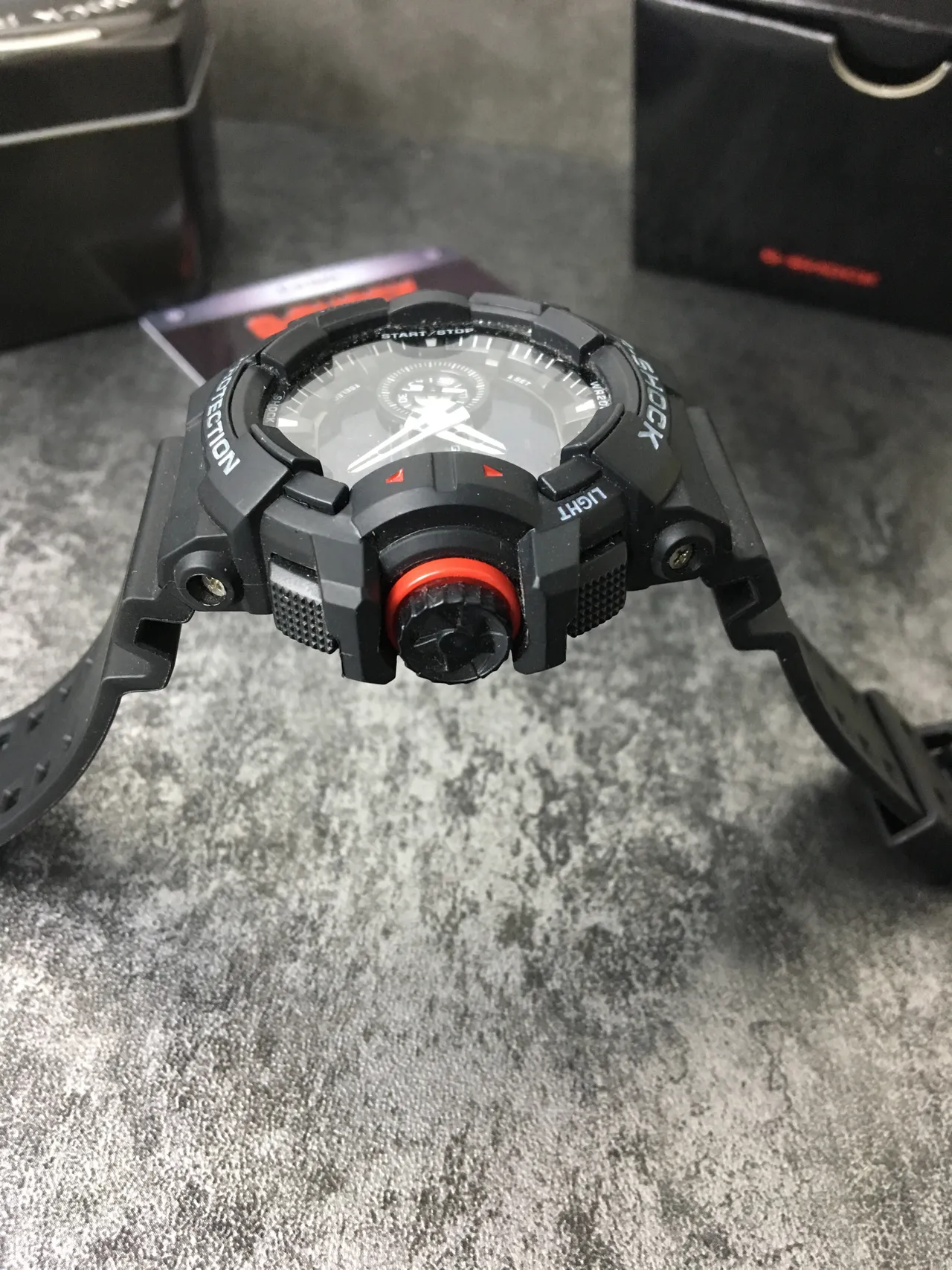 Casio G-Shock GA-100 Black Red Rugged Analog-Digital Resin Strap Watch 5