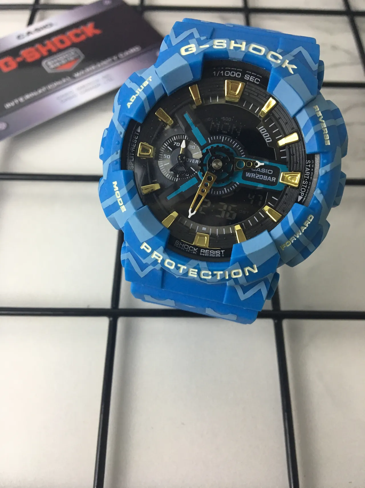 Casio G-Shock GA-100 Blue Camo Sports Watch 2