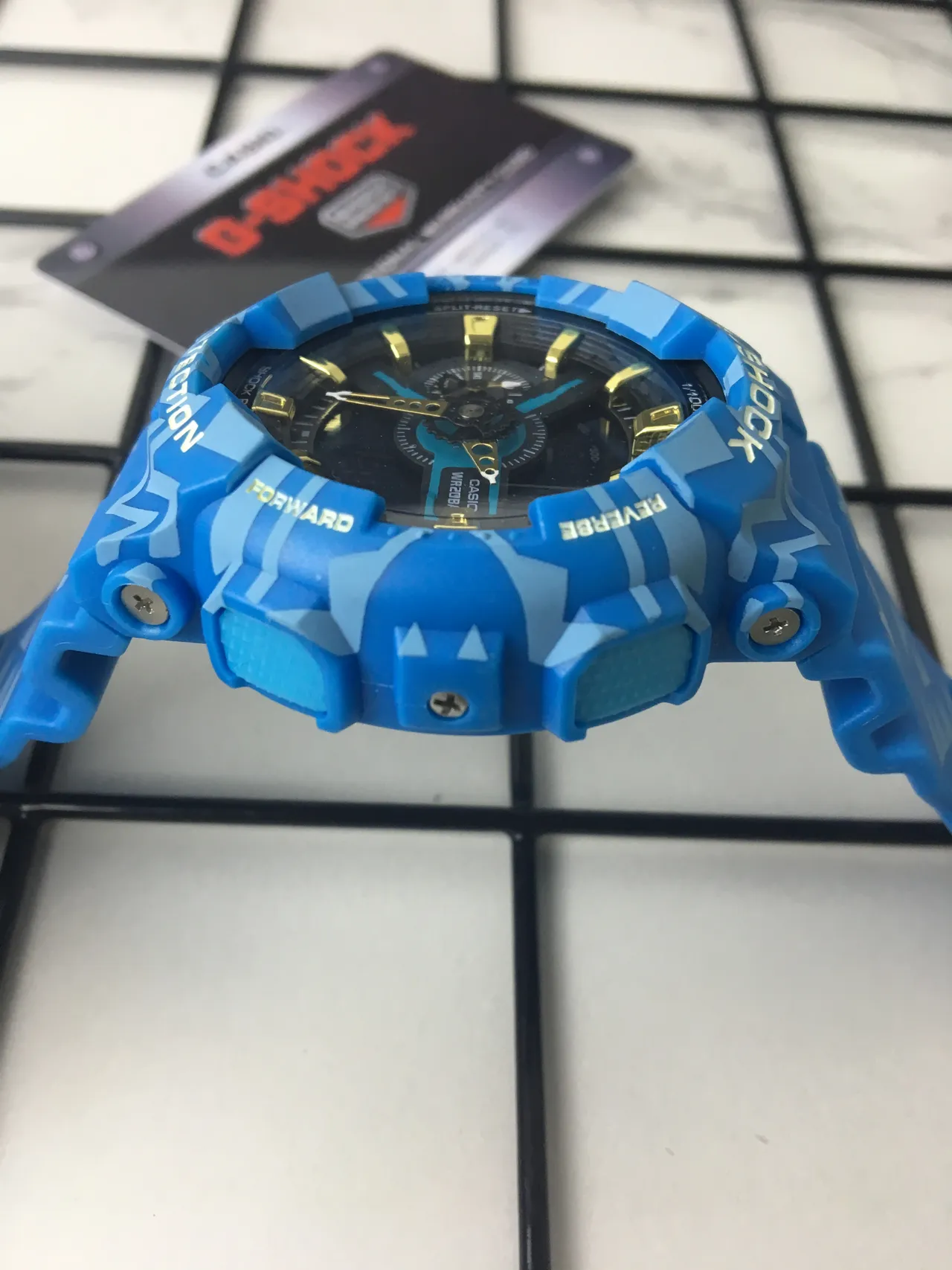 Casio G-Shock GA-100 Blue Camo Sports Watch 4
