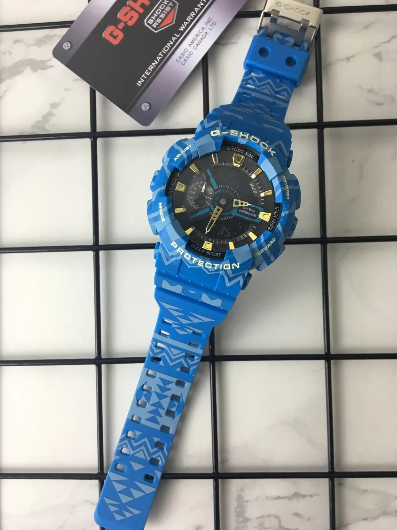 Casio G-Shock GA-100 Blue Camo Sports Watch 6