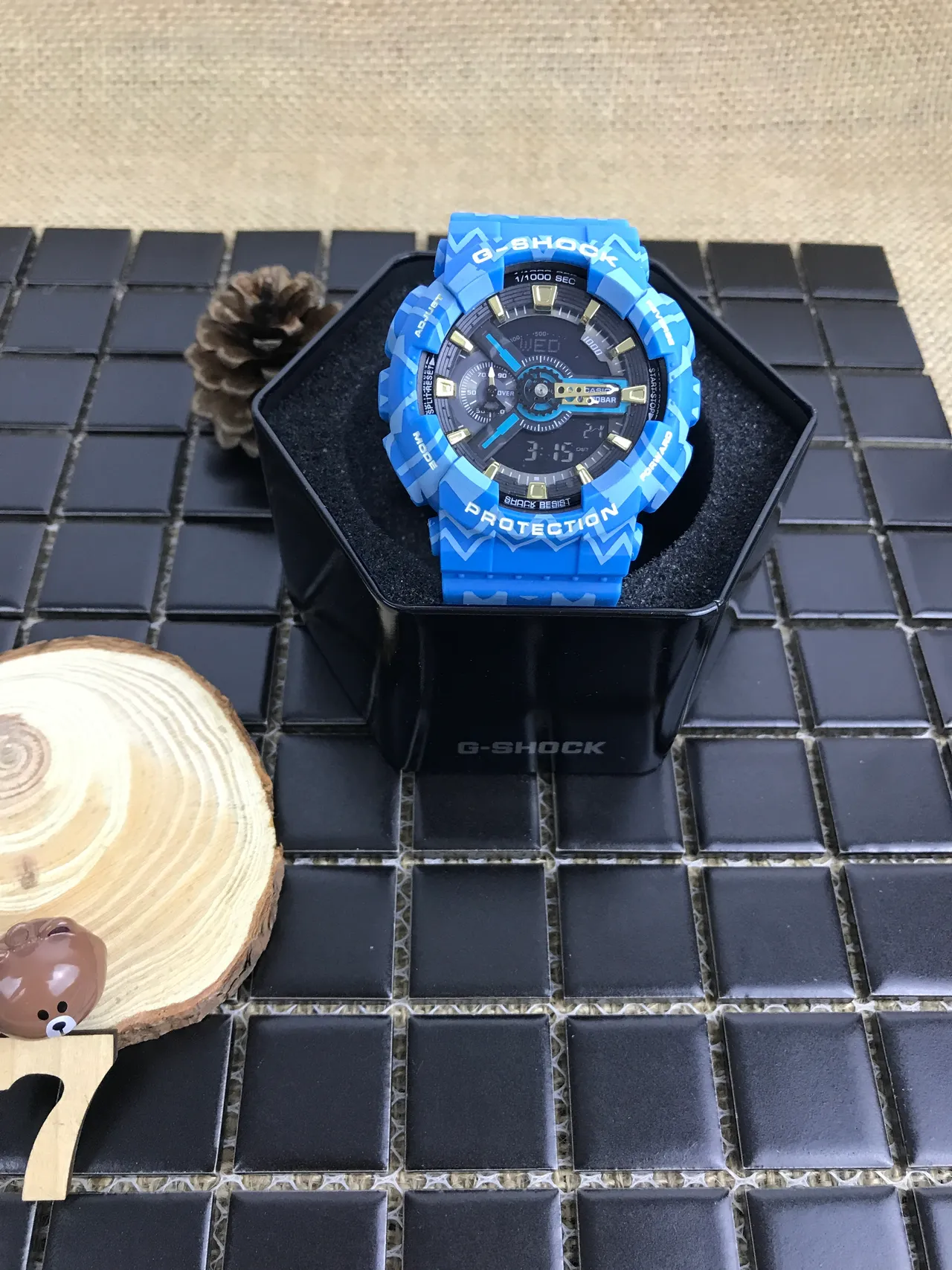Casio G-Shock GA-100 Blue Camo Sports Watch 7