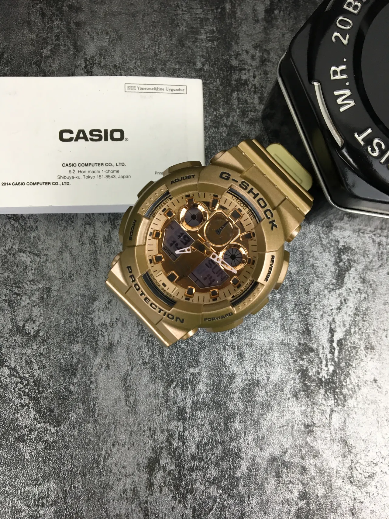 Casio G-Shock GA-100 Gold-Tone Analog-Digital Sports Watch 2