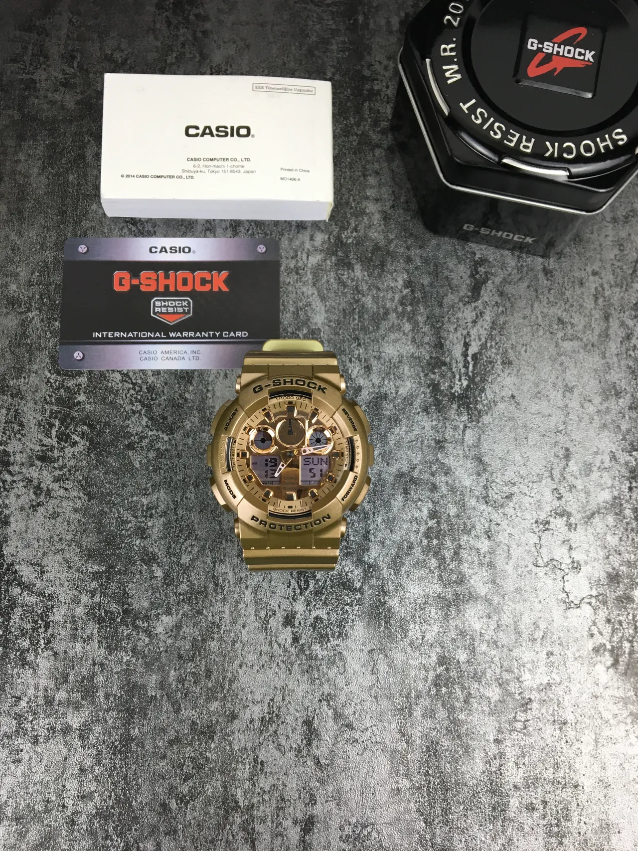 Casio G-Shock GA-100 Gold-Tone Analog-Digital Sports Watch 4
