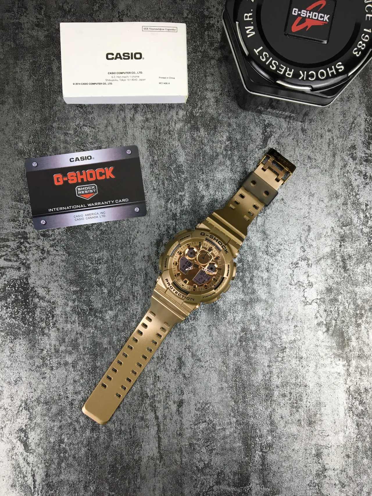 Casio G-Shock GA-100 Gold-Tone Analog-Digital Sports Watch 7