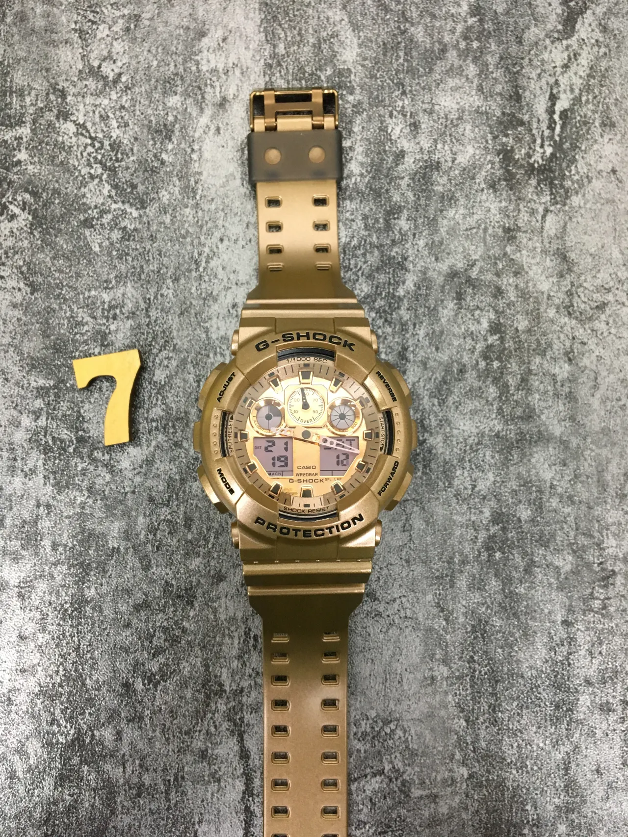 Casio G-Shock GA-100 Gold-Tone Analog-Digital Sports Watch 10