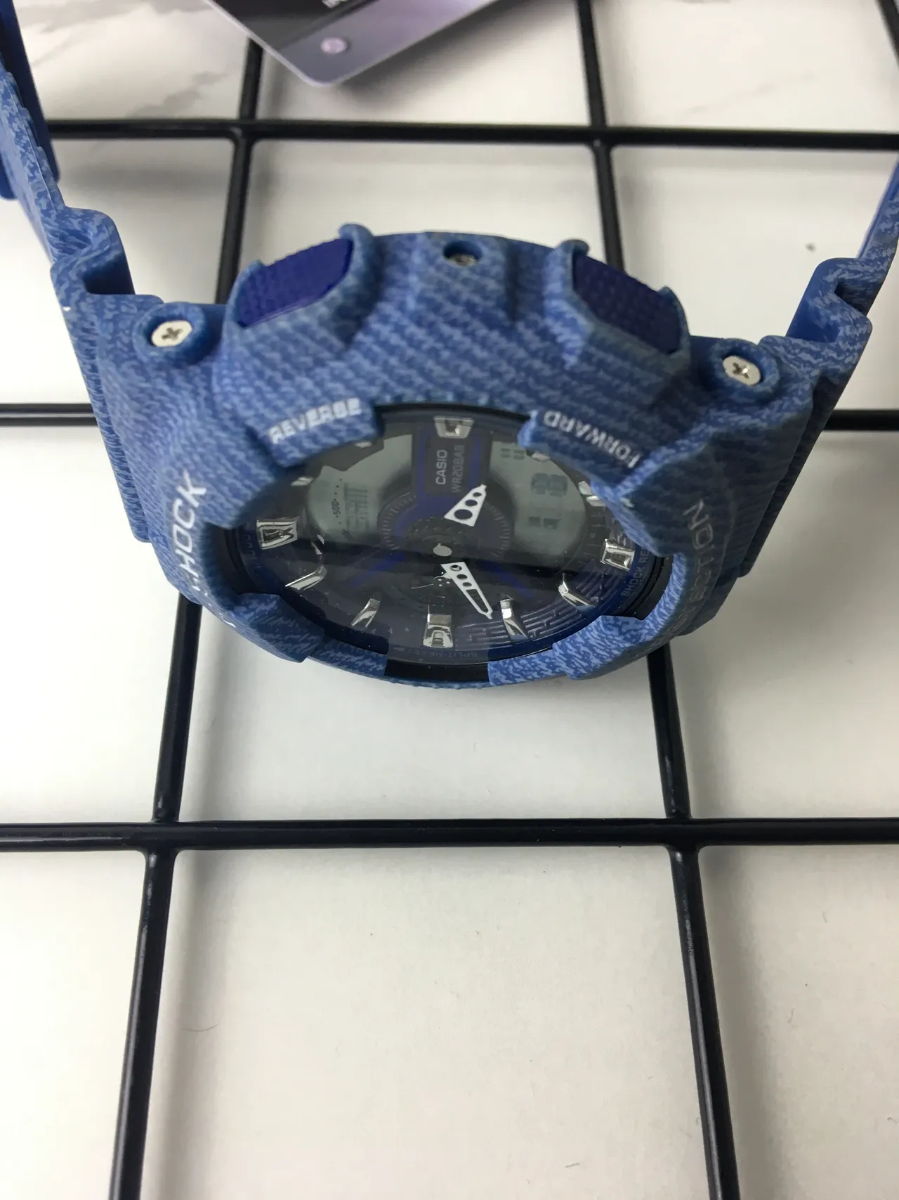 Casio G-Shock GA-100 Relógio desportivo de resina texturizada azul 4