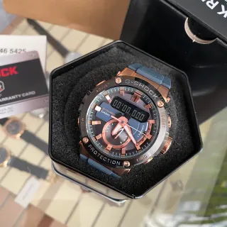 Casio G-Shock GA-2100 Oro Rosa y Azul-Gris Reloj Deportivo