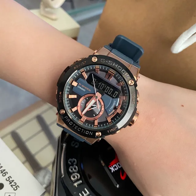 Casio G-Shock GA-2100 Or Rose et Bleu-Gris Montre Sport 5