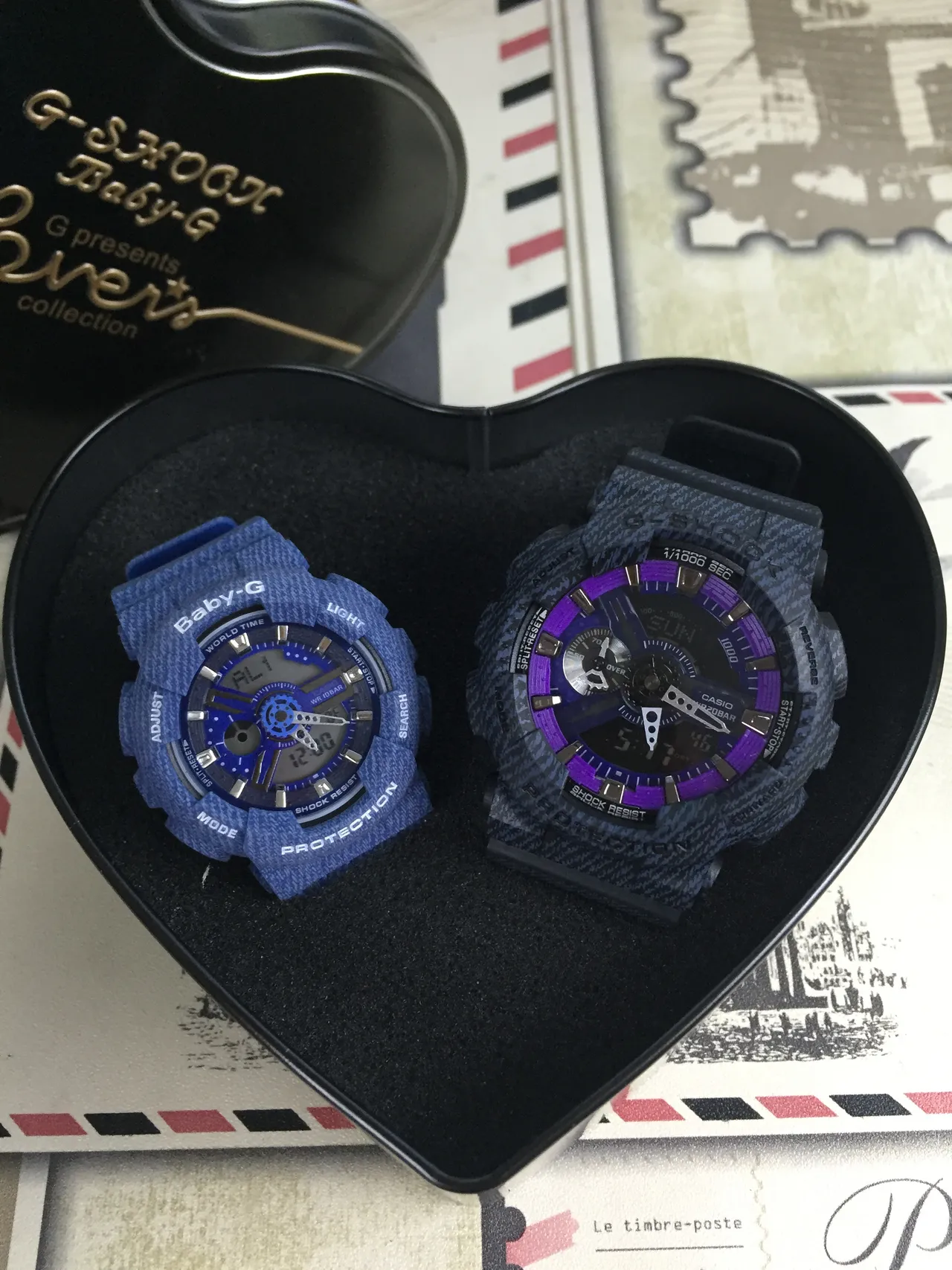 Casio G-Shock x Blue Black Textured Resin Case Analog-Digital Display Watch 7