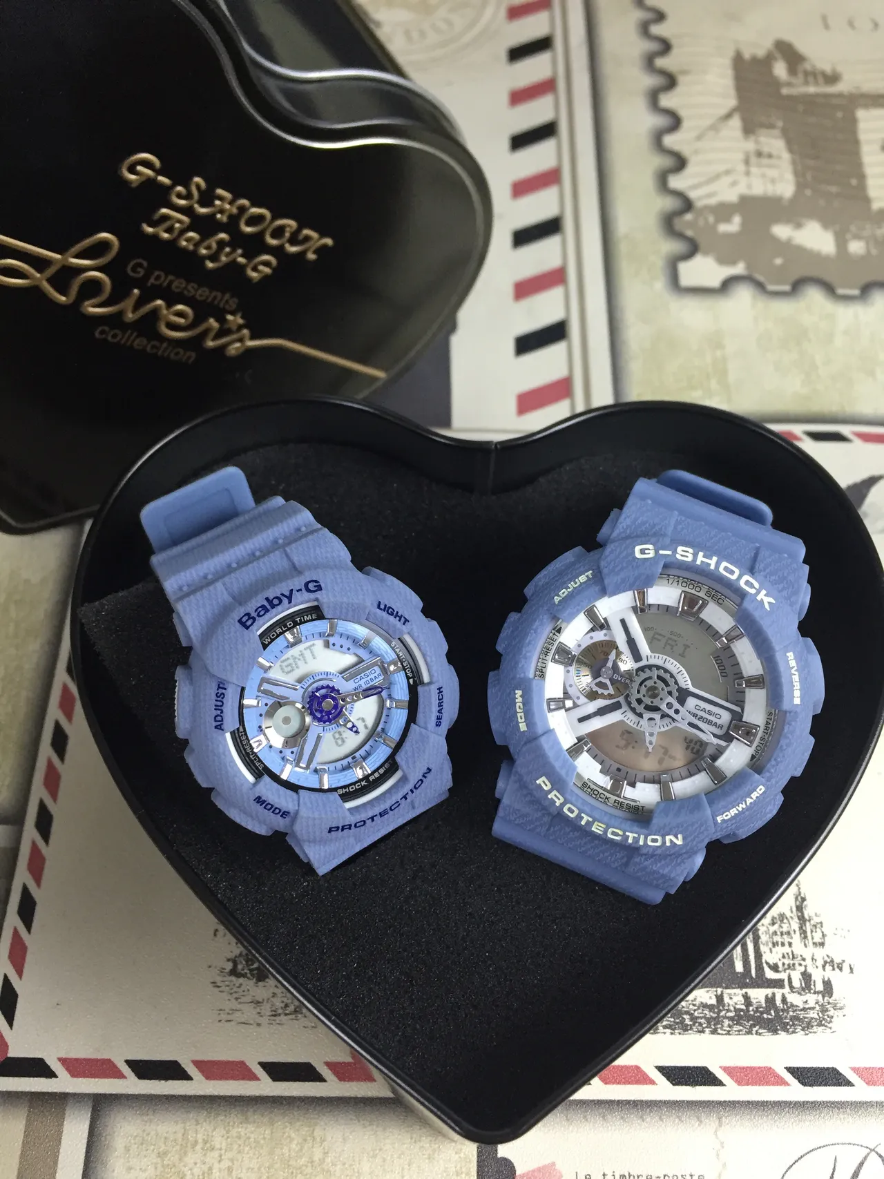 Casio G-Shock x Blue Black Textured Resin Case Analog-Digital Display Watch 9