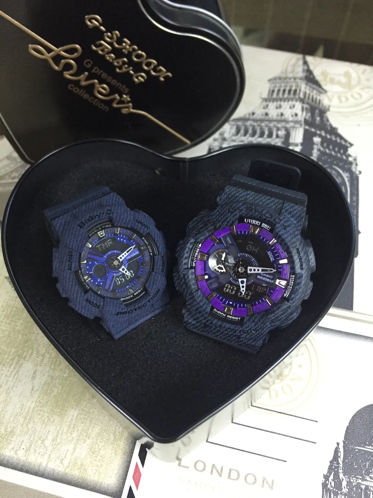Casio G-Shock x Blue Black Textured Resin Case Analog-Digital Display Watch 10
