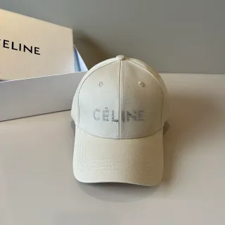 Celine Crystal Logo Off-White Baseball Cap
