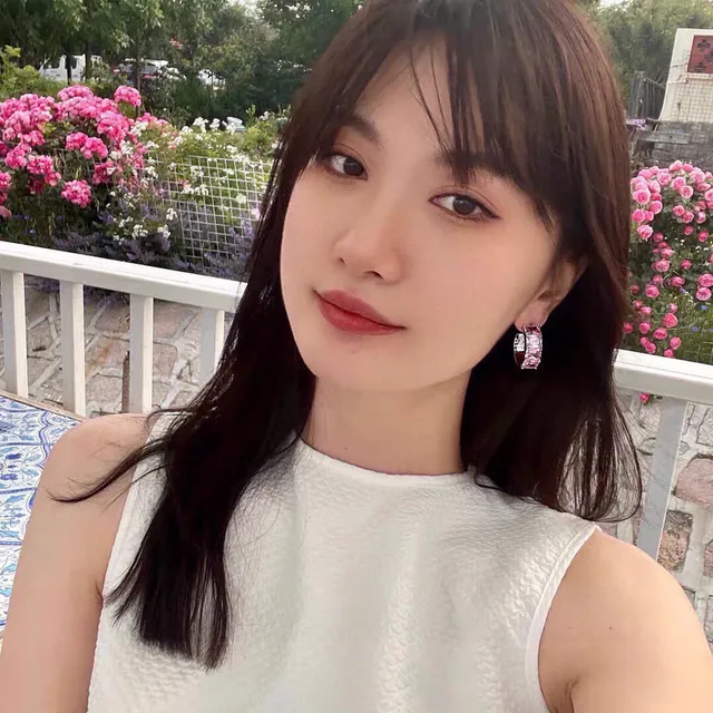 Celine Pink Crystal Hoop Earrings 7