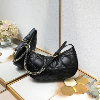 Chanel 22 Bag Black Gold Quilted Diamond-Stitch Leather Strap Chain Bag