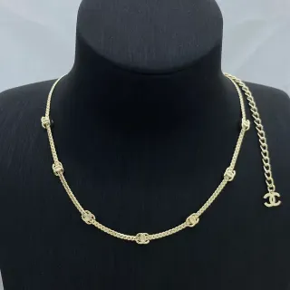 Chanel CC Chain Necklace Gold-Tone Interlocking Logo Necklace