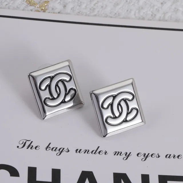 Chanel CC Logo Brooch Silver Black Square Metallic Interlocking Brooch 6
