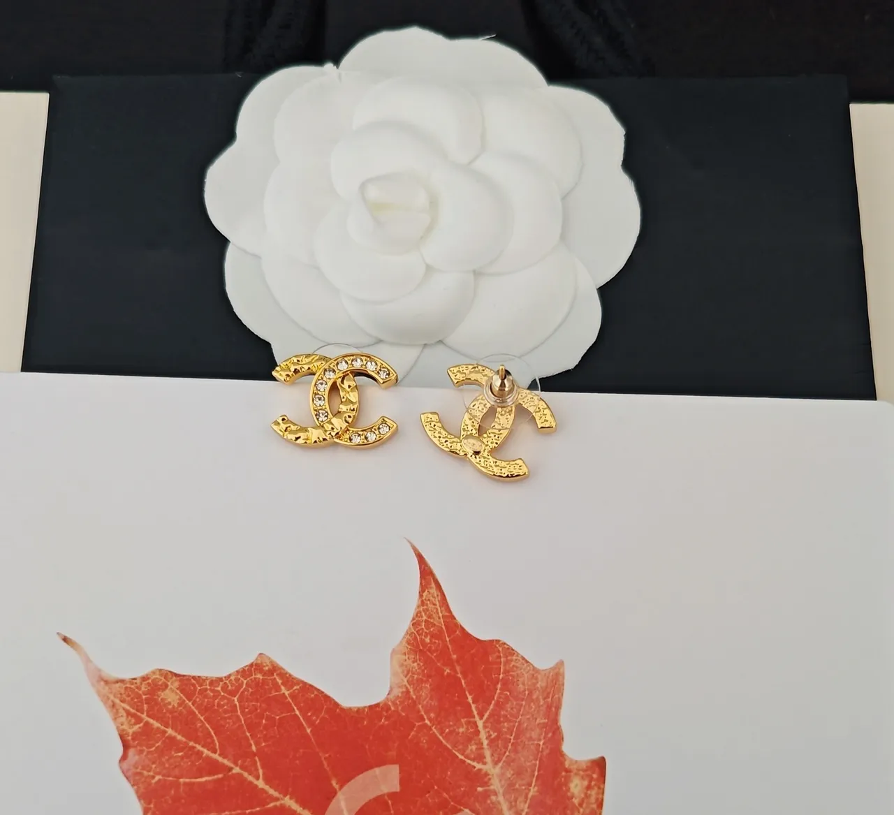 Chanel CC Logo Pavé-Crystal Gold-Tone Earrings 3