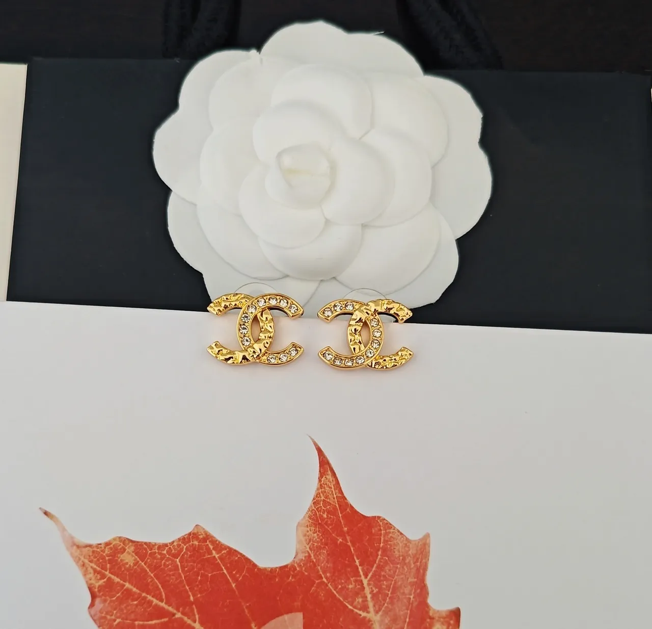 Chanel CC Logo Pavé-Crystal Gold-Tone Earrings 4