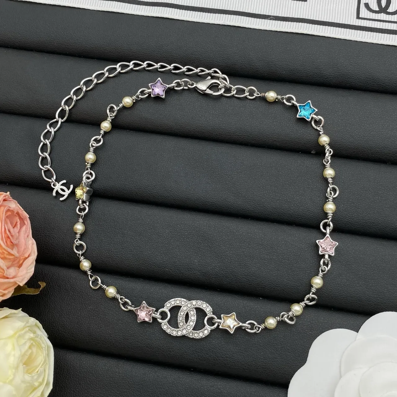 Chanel CC Star Pearl Beaded Double-Chain Necklace 4