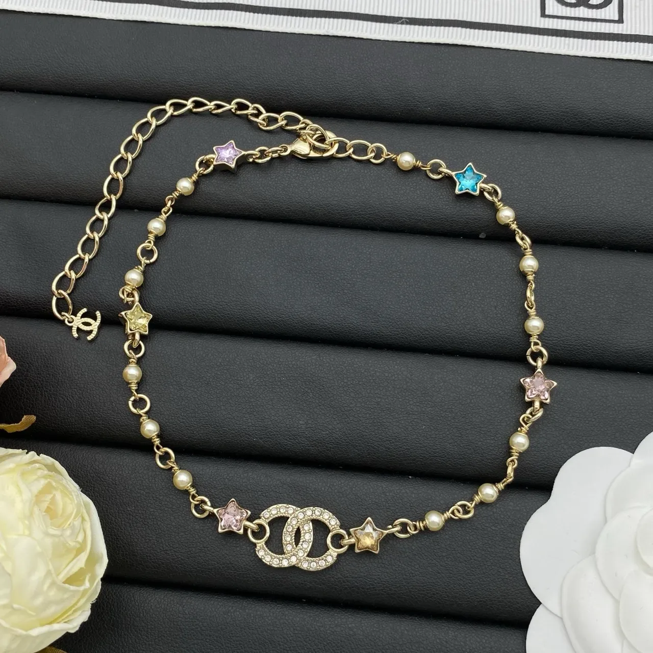 Chanel CC Star Pearl Beaded Double-Chain Necklace 6