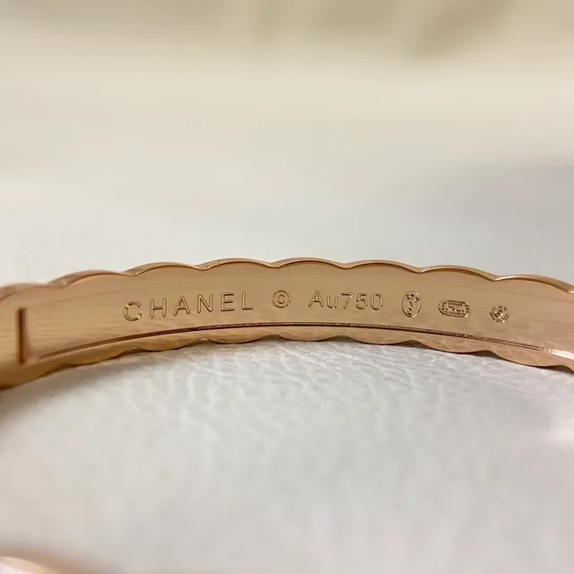 Chanel Coco Crush Ouro e Prata Matelassé Quiltado Pavé Cristal Pulseira de Banda 5