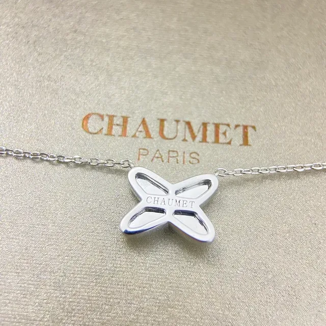 Chanel Collier Croix Doré Argent Pendentif Pierre Ronde Centrale 3