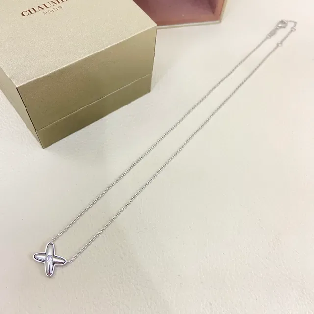 Chanel Collier Croix Doré Argent Pendentif Pierre Ronde Centrale 4