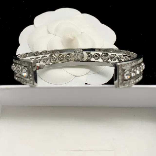 Chanel Crystal CC Logo Bangle Bracelet 3