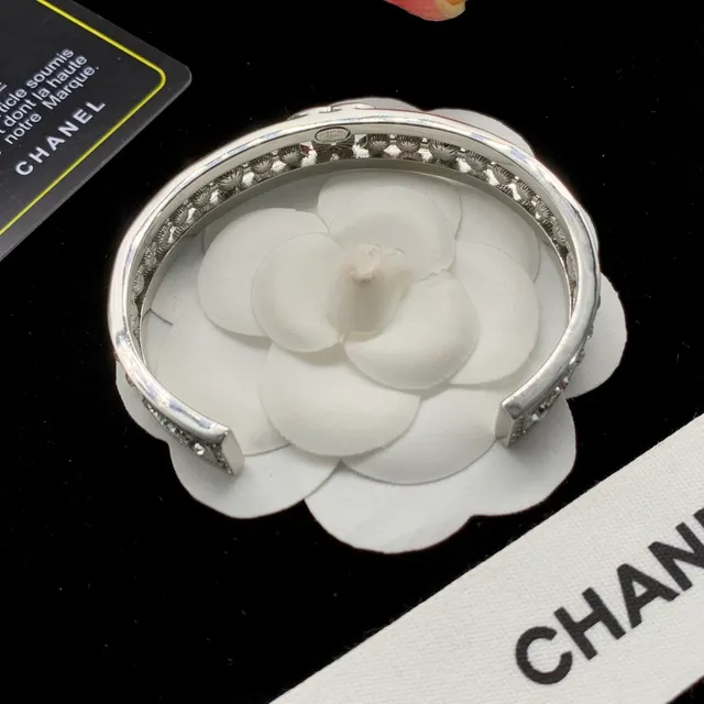 Chanel Crystal CC Logo Bangle Bracelet 5